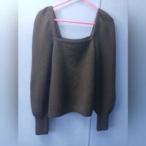 Black Square Neck Sweater